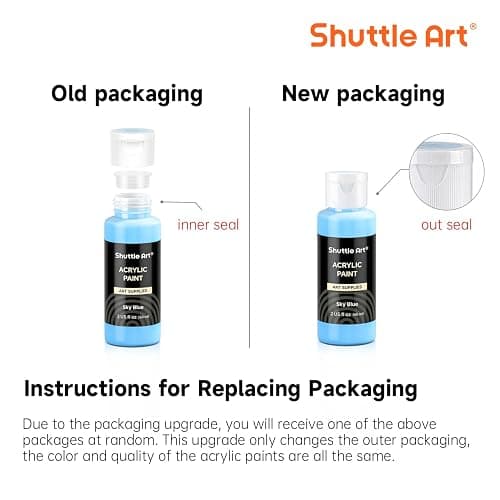 Shuttle Art Acrylic Paint, 50 Colors Acrylic Paint Set, 2oz/60ml Bottles, Rich Pigments, Water Proof, Premium for Artists, Beginners and Kids on Canvas Rocks Wood Ceramic Fabric thumbnail 9