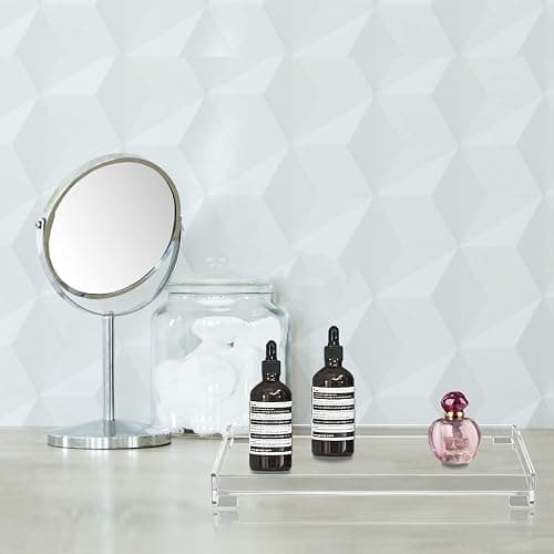 DELIPPLY Vanity Bathroom Tray, Acrylic Rectangle Decorative Catchall Organizer Storage Tray (Large-Clear) thumbnail 2
