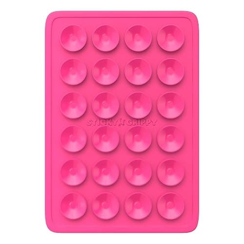 StickyGrippy Suction Phone Case Mount, Sillicon Adhesive Phone Accessory for iPhone and Android, Hands-Free Fidget Toy Mirror Shower Phone Holder, Tiktok Videos and Selfies (Pink) thumbnail 2