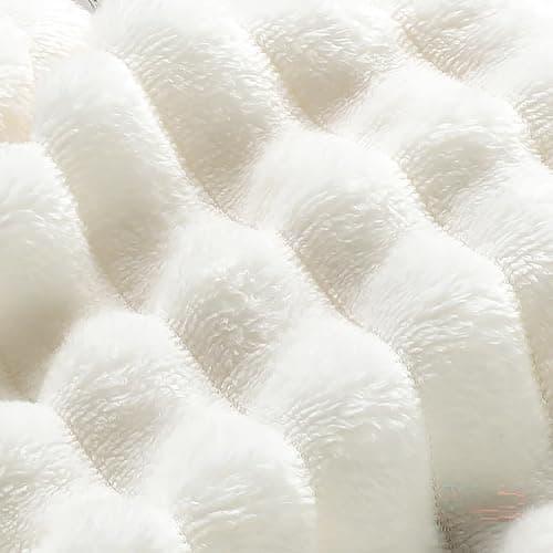 BOURINA Flannel Fleece Throw Blanket Lightweight Cozy Plush Microfiber Fleece Throw,White 60x80 inches thumbnail 5