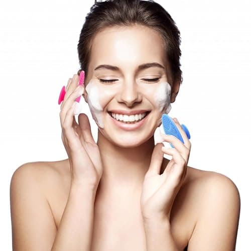 Silicone Facial Cleansing Brush - 4 Pack Face Scrubber & Exfoliator for Deep Cleaning, Soft Brush, Blackhead & Acne Pore Care thumbnail 3