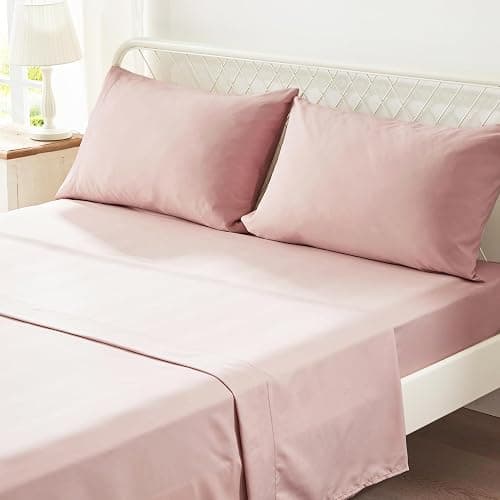 Anluoer Full Comforter Set 7 Piece, Pink Bed in a Bag with Shams, All Season Ruffle Shabby Chic Bedding Sets with 1 Comforter, 2 Pillow Shams, 2 Pillowcases, 1 Flat Sheet thumbnail 5