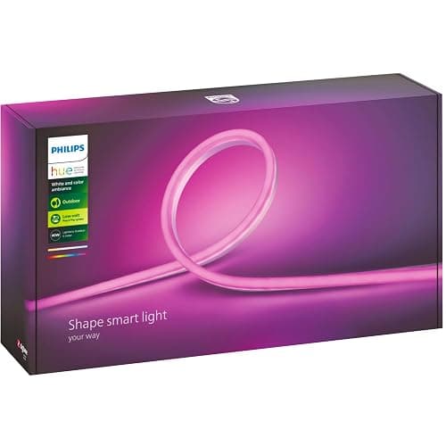Philips Hue White & Color Ambiance Outdoor Lightstrip extérieur 5m, Ruban led extérieur compatible avec Alexa, Google Assistant et Apple Homekit, Bande led Hue modelable - Image 1