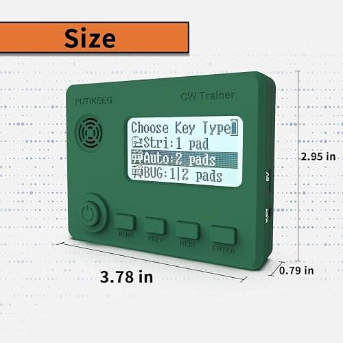 Mini CW Trainer Morse Code Trainer with Display, Moore Simo Wales Code Shortwave Radio Telegraph Key Car Key Learning CW Radio for Telegraph Practice with Charging Cable(Green) thumbnail 4