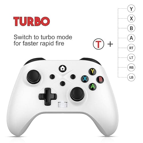 Dinosoo Wireless for Xbox Controller Series X|S One & Windows 10/11, with Turbo, Macro, Mute Button, Battery, Dual Vibration, White thumbnail 2