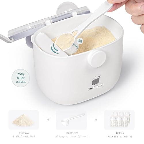 Termichy Baby Formula Dispenser, Portable Formula Dispenser Container with Scoop and Carry Handle for Travel Outdoor Activities for Baby Infant, 500ml thumbnail 2