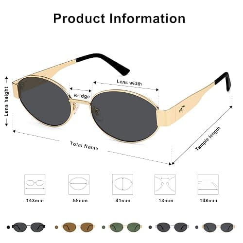 SOJOS Retro Oval Sunglasses for Women Trendy Classic Shades UV400 Protection SJ1256 thumbnail 6