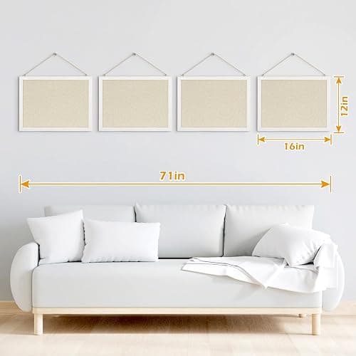 DOLLAR BOSS Bulletin Boards with Linen 1-Pack 16''X 12'' Double-Sided Cork Board for Walls Wood Framed Bulletin Boards, Small Pin Board for Home Kitchen Office Decorative Hanging 10 Pushpins thumbnail 4