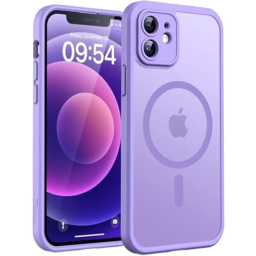 TOCOL Magnetic for iPhone 12 Case, Upgraded Full Camera Protection, Fit for MagSafe, Rugged Phone Case for iPhone 12 6.1 Inch, Drop Protection, Anti-Scratch, Light Purple - Image 1
