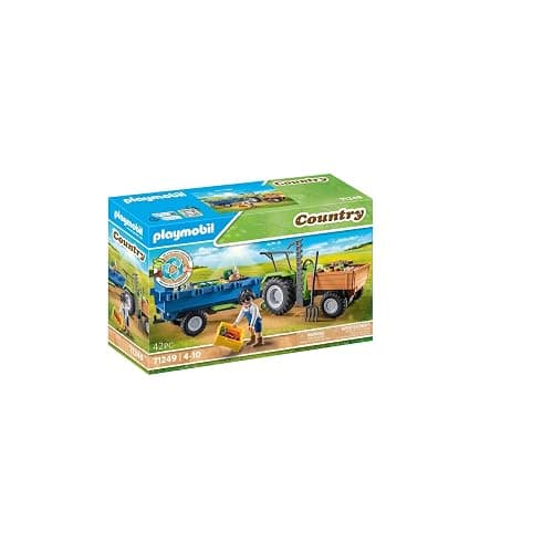 PLAYMOBIL Country 71249 Traktor mit Hänger inkl. Transportboxen, Grüner Trecker für den Bio-Bauernhof, Nachhaltiges Spielzeug für Kinder ab 4 Jahren thumbnail 5
