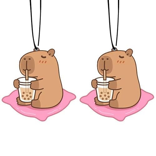 2 Stück Capybara Duftbaum Auto Lustige Car Air Freshener, Duftbaum Personalisiert, Duftspender Lufterfrischer für Autos, Capybara Geschenke, Duftspender für Autos, Schränke, Wohnzimmer, Schlafzimmer - Image 1