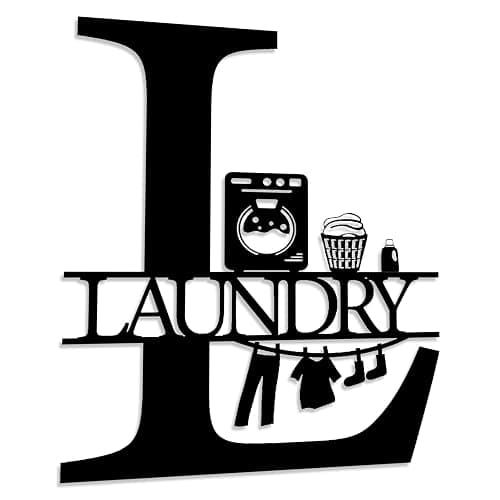 Metal Laundry Room Decor, Black Laundry Signs Wall Decor, Farmhouse Funny Laundry Room Sign, Rustic Wall Hanging Modern Laundry Wall Decor Wall Art, Black, 11x14 Inch thumbnail 6