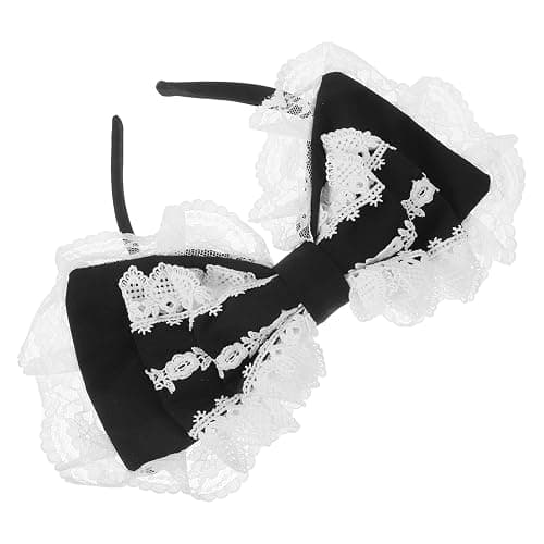 minkissy Kawaii Lolita Bow Headband Elastic Lace Hair Hoop for Cosplay Weddings Parties More Comfortable Design Cute Accessory for Women - Image 1