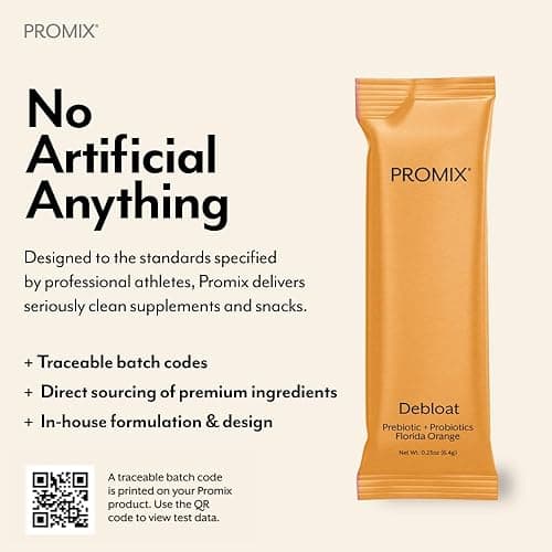 ProMix Nutrition Debloat Prebiotics and Probiotics with Baobab - Rich in Vitamin C, Bloating Relief, Immune Support - Orange - 30 Servings (Pack of 30) - Florida Orange - 0.17 Ounce (Pack of 30) thumbnail 9