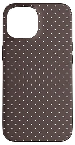 Tiny Polka Dot Rockabilly Cute Mocha Brown Polkadot Case for iPhone 15 - Image 1