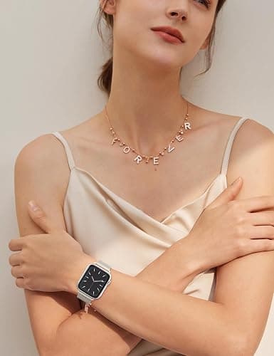 OULUOQI Ersatzarmband Kompatibel mit Apple Watch Armband 40mm 42mm 41mm 38mm 46mm 45mm 44mm Damen Herren, Einstellbar Edelstahl Metall Armbänder für iWatch Series 11 10 9 8 7 6 5 4 2 SE 3 Ultra 3 thumbnail 9