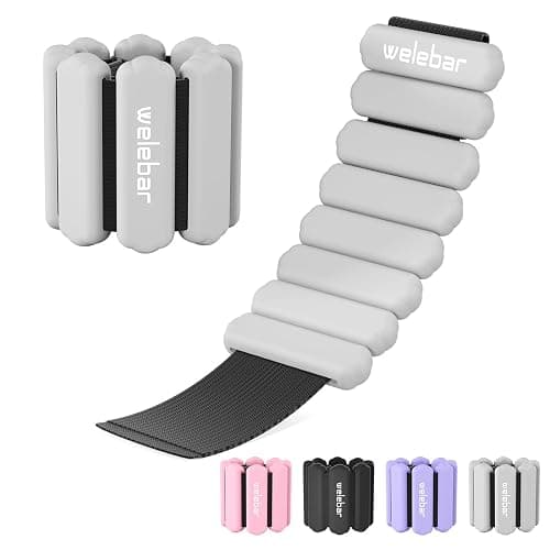 Welebar Adjustable Wrist & Ankle Weights for Women and Men, 1 Pair(1 Lb Each) Silicone Weighted Bangles for Yoga Fitness Pilates Gym Exercise - Image 1
