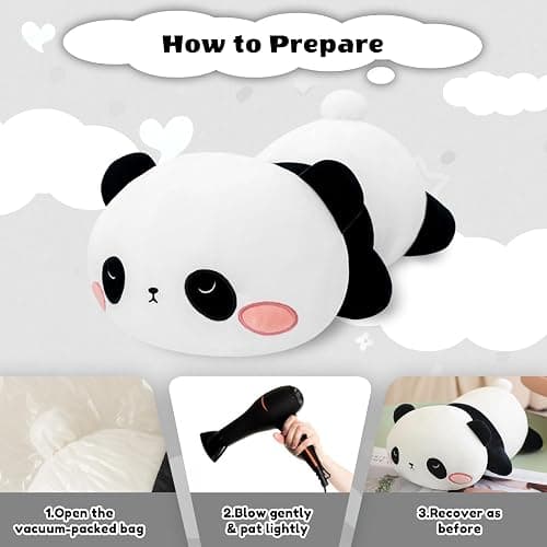 Finebee Weighted Panda Stuffed Animals, Cute Weighted Panda Plush, Soft Stuffed Weighted Plushie Pillow Gifts for Girls Boys(9.8" 0.8Lbs) thumbnail 5