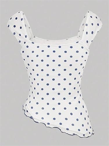 Alyweatry Women Y2k Coquette Shirt Cute Short Sleeve Vintage Fairy Grunge Aesthetic Ruffle Crop Top 90s Preppy Clothes thumbnail 2