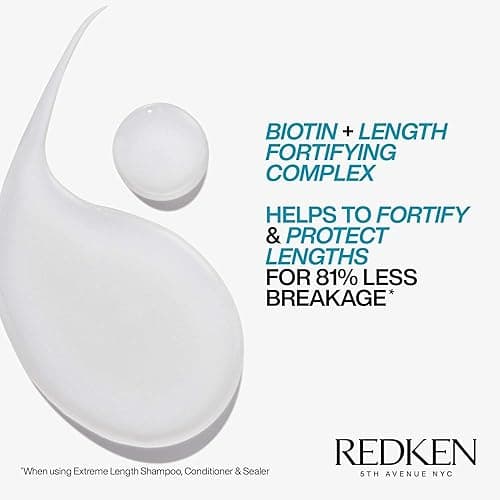 Redken Extreme Length Biotin Shampoo & Conditioner Set For Longer Hair – Promotes Healthy Hair Growth, Strengthens Damaged Hair, Prevents Hair Breakage, Infused With Biotin thumbnail 6