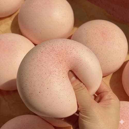 Cheese Slow Rising Squishy Toy, Soft Foam Stress Relief Squeeze, Sticky Food Squishies, Bread and Butter Squishy Style for Desk Decor or Gift (Pink) - Image 1