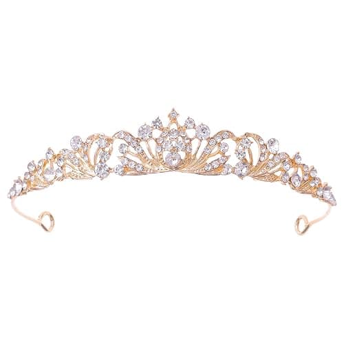 Gold Tiara Crown for Women Wedding Tiaras for Bride Princess Crowns and Tiaras for Girl Rhinestone Crowns for Birthday Halloween Cosplay Christmas Party Prom Gifts - Image 1