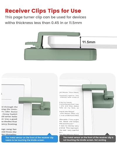 RF Remote Control Page Turner for Kindle Paperwhite Scribe Oasis Accessories, Clicker Page Turner for iPhone,Tablets Reading Camera Video Record Remote Triggers,Agave Green thumbnail 5