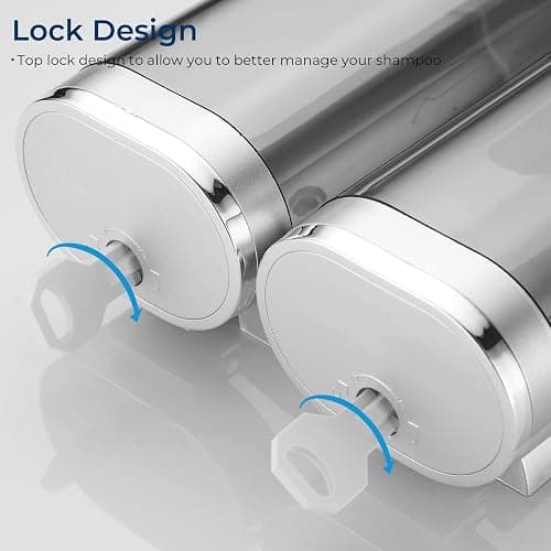 Modunful Shower Dispenser - 2 Chamber No Drill Mounted Shampoo & Conditioner Dispenser for Bathroom (Silver) - Silver 2 Chamber thumbnail 8