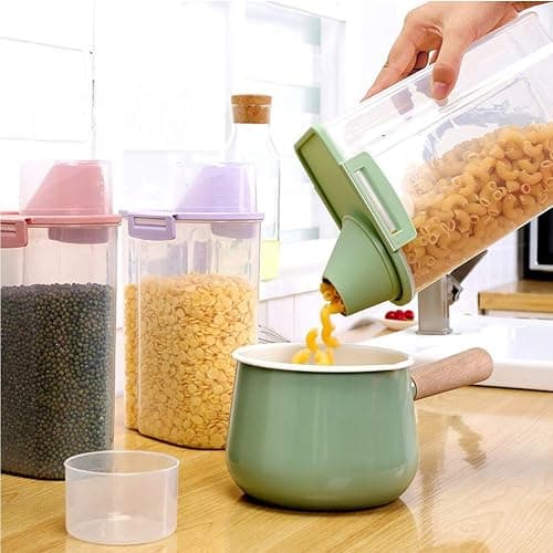 PISSION Pet Food Storage Container with Graduated Cup and Seal Buckles Food Dispenser for Dogs Cats (Pink) thumbnail 4