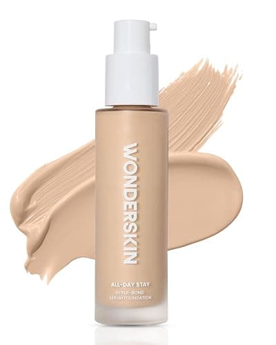Wonderskin Hyper-Bond Serum Foundation – Waterproof, Transfer-Proof, 24HR Longwear Face Makeup with Niacinamide & Hyaluronic Acid – Lightweight, Natural Finish, Vegan & Cruelty-Free (Echo) - Image 1