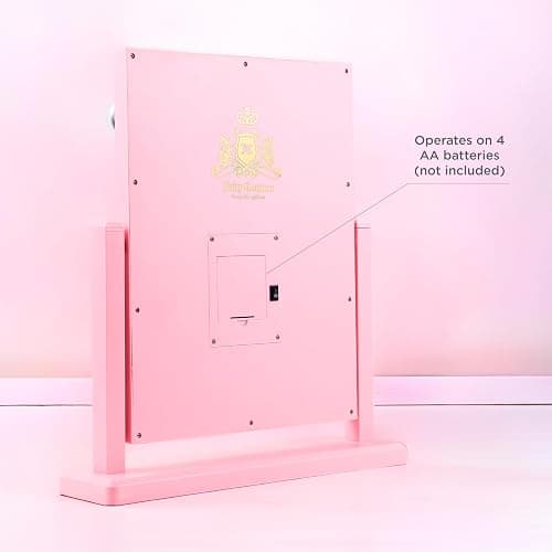 Juicy Couture - Jumbo Lighted Mirror, Hollywood Styling, LED Makeup Vanity Mirror with Adjustable Brightness (14", Pink) thumbnail 6