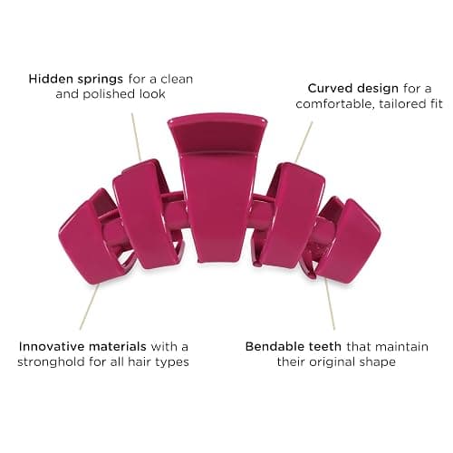 TELETIES - Large Hair Clip - For Thick to Super-Thick Hair - Claw Clips for Women - Strong Grip, Bendable Teeth, Comfortable Curved Design - For All Hair Textures - Wild Side thumbnail 4