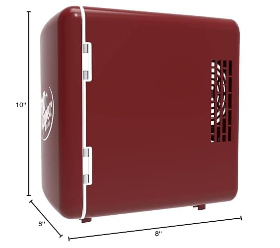 CURTIS MIS135DRP DR. Pepper Mini Portable Compact Personal Fridge Cooler, 4 Liter Capacity, 6 Cans, Makeup, Skincare, Freon-Free & Eco Friendly, Maroon thumbnail 2