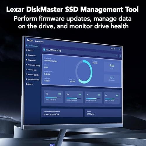 Lexar 1TB NQ780 SSD PCIe Gen4 NVMe M.2 2280 Internal Solid State Drive, Up to 6500/2500 MB/s Read/Write, Compatible with PS5, for Gamers and Creators (LNQ780X001T-RNNNU) thumbnail 6