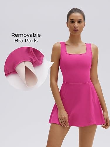 SUUKSESS Tennis Dress with Shorts Underneath Easy Peasy Athletic Dress for Women Golf Workout Active Dresses thumbnail 4