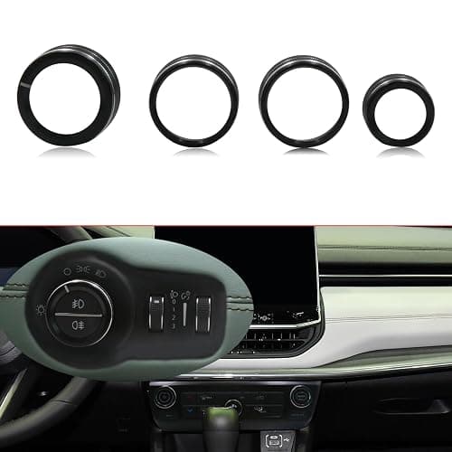 sumaikeji Fits for Jeep Compass 2022-2025 Headlight Air Conditioner Knob Trim Auto Parts(Compass,Black) - Image 1