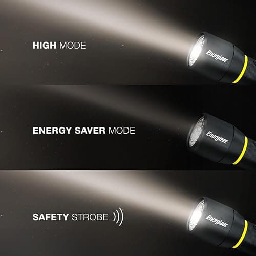 ENERGIZER LED Flashlight Vision PRO, Ultra Bright 1000+ Lumens, IPX4 Water Resistant, Aircraft-Grade Aluminum LED Light, Rugged Metal Flash Light for Outdoors, Emergency Power Outage, Black thumbnail 5