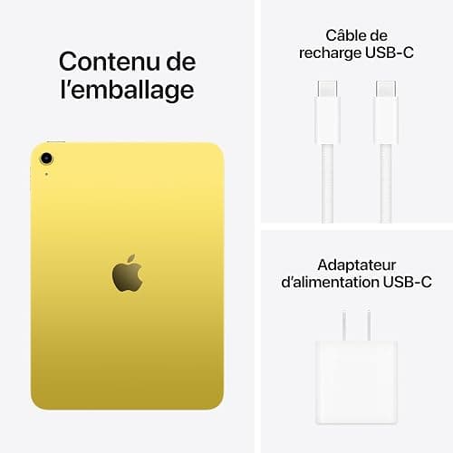 Apple iPad with A16 chip: 11-inch Liquid Retina Display, 128 GB, Wi-Fi 6, 12MP Front/12MP Back Camera, Touch ID, All-Day Battery Life — Yellow thumbnail 6