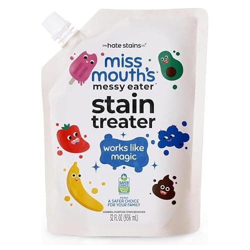 Miss Mouth's Messy Eater Stain Treater - 32oz Refill - Newborn & Baby Essentials - No Dry Cleaning Food, Grease, Coffee Off Laundry, Underwear, Fabric - Image 1