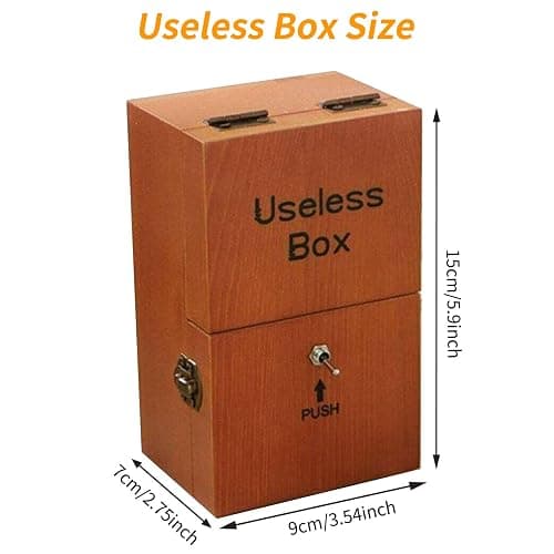 Wooden Useless Boring Box, Broad Game Tricky Toys Useless Box, Creative Adult Funny Toys Kids Gift Fun Birthday Party Toys for Children, Leave Me Alone Machine Box thumbnail 2