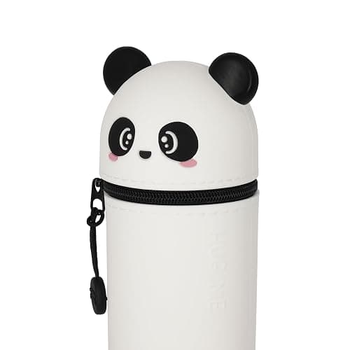 Legami - Estuche escolar Kawaii 2 en 1 de silicona blanda, tema Panda, portabolígrafos de mesa, cremallera, lápices de colores rotuladores, H 18,5 cm thumbnail 6