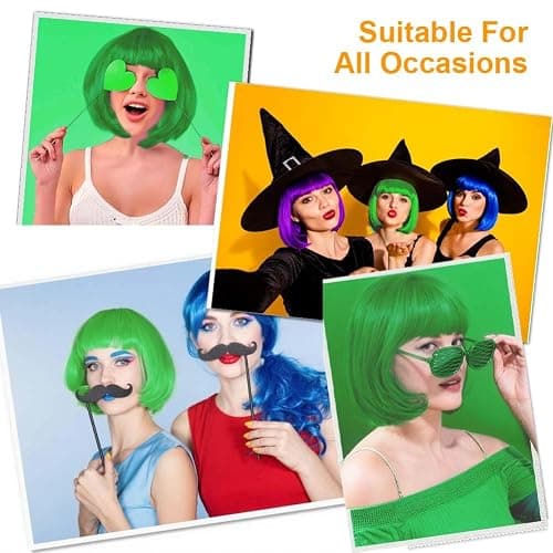 Short Bob Wig - GREEN thumbnail 6
