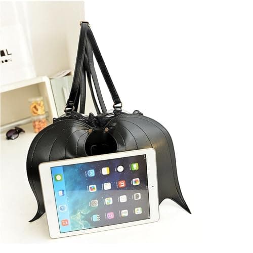 NEEVAS Fashion Girl Gothic Black Bat Heart Wings Backpack Goth Punk Lace Wing Bag thumbnail 6