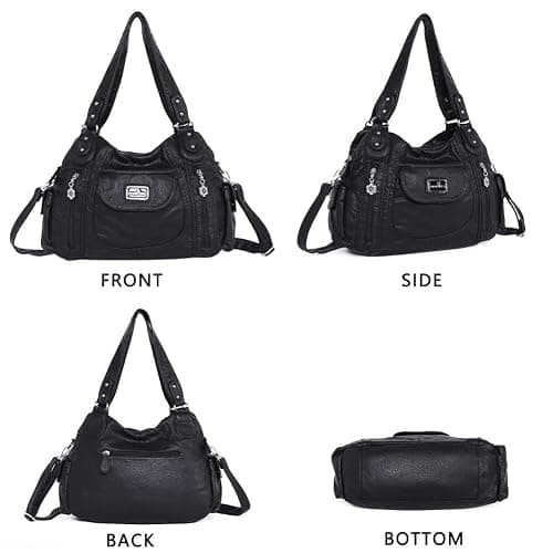 Angel Kiss Purses for Women, Large Shoulder Bag Hobo Tote Purse Mutipocket Faux Leather Satchel Hobo Purse thumbnail 4