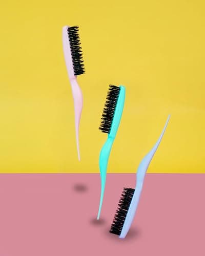 Cricket Amped Up Rubberized Teasing Hair Brush - Smoothing & Teasing Brush for Stylists, Women & Men - Ideal for Edge Styling & Sectioning, Nylon/Boar Bristles - It's The Dopamine For Me, Pink thumbnail 2