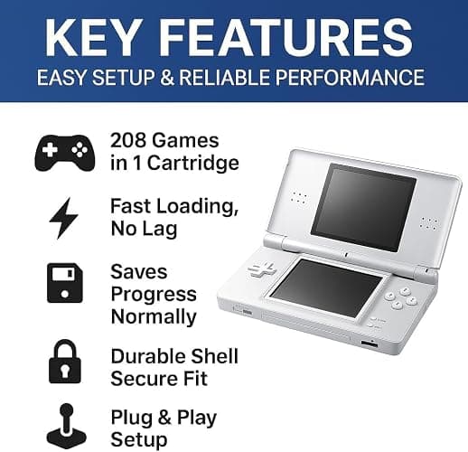 DS Game, 208 in 1 Game Cartridge Multicart, Game Pack Card Super Combo for DS DSL DSi 3DS 2DS XL/LL thumbnail 2