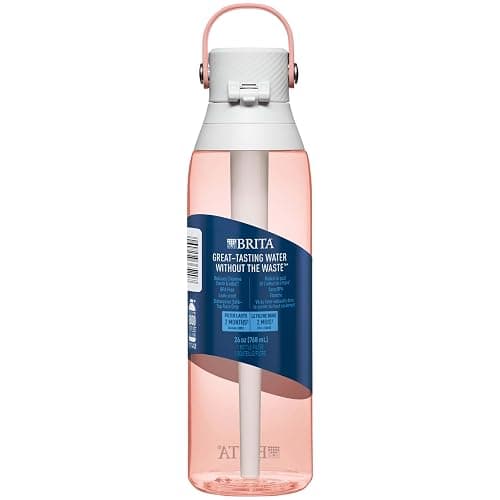 Brita Insulated Filtered Water Bottle with Straw, Reusable, Christmas Gift and Stocking Stuffer For Men and Women, BPA Free Plastic, Blush, 26 Ounce thumbnail 9