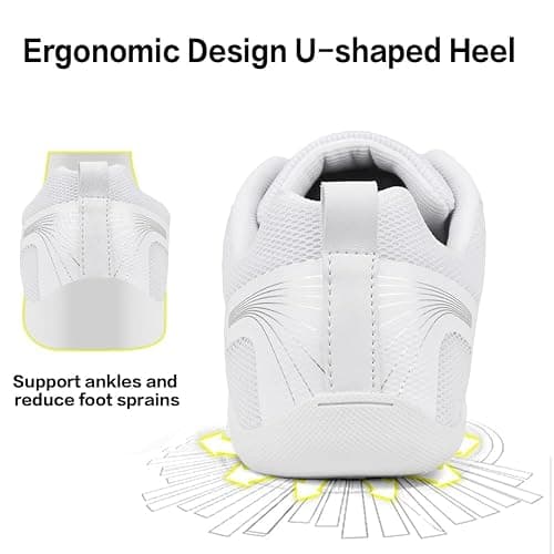CADIDL Cheer Shoes for Women White Cheerleading Athletic Dance Shoes Girls Flats Tennis Walking Sneakers thumbnail 4