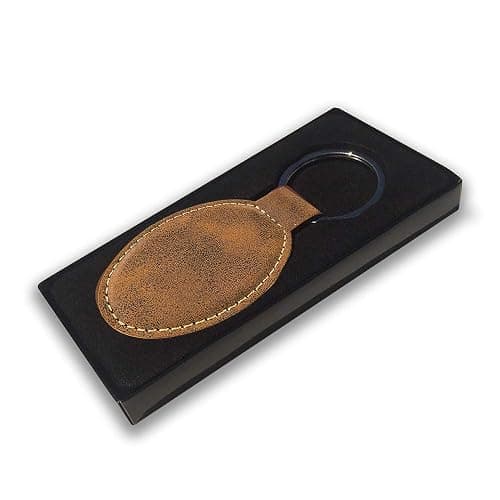 LaserGram Oval Keychain, Horse Head 1, Personalized Engraving Included (Rustic with Gold) thumbnail 3