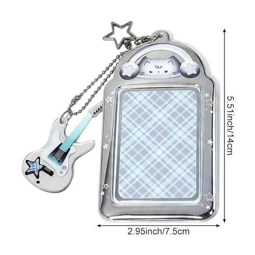 Brxmpn Porte-photocartes, Cadre Transparent avec Porte-clés, Porte-photocartes Chat/Lapin Mignon pour Cartes De Transport, Protection Photo thumbnail 5